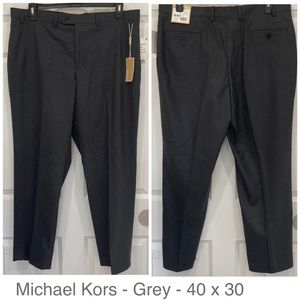 NWT MICHAEL Michael Kors 40 x 30 Grey Dress Pants